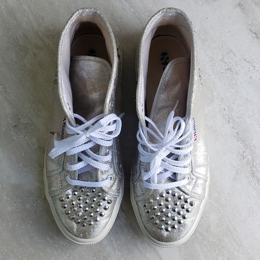 Superga Silver Glitter Stud High-Top Sneaker
EU 41 - Picture 9 of 16
